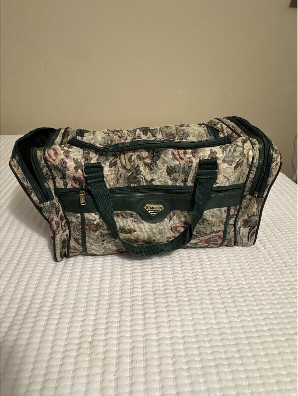 Vintage Shaomin Train Bag / Handbag / Tote vintage brand floral tapestry designs